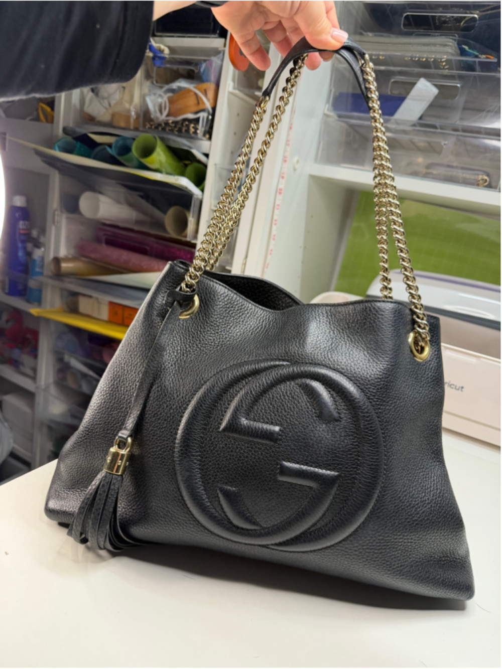 Women's Gucci Black Leather Soho Disco Hobo Bag One Size